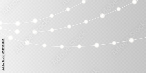 Holiday light string vector shiny decorative illumination PNG