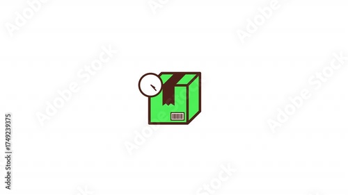 Delivery time green filly icon