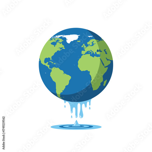 The earth is melting due to rising global temperatures and climate change effects on our planet.