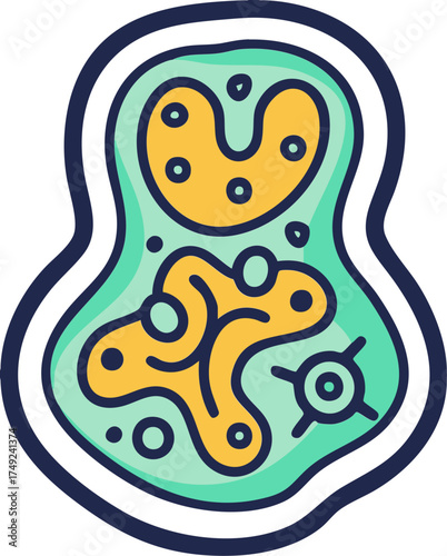 Microbe organism icon with cell detail for biology germ and science theme