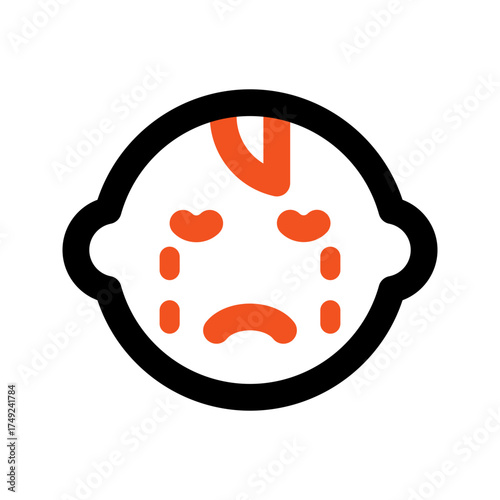 baby cry outline color icon