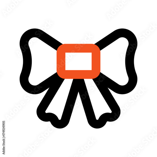 bow tie outline color icon