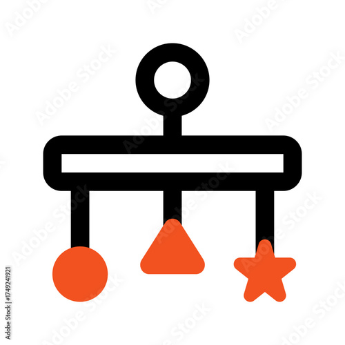 crib toy outline color icon