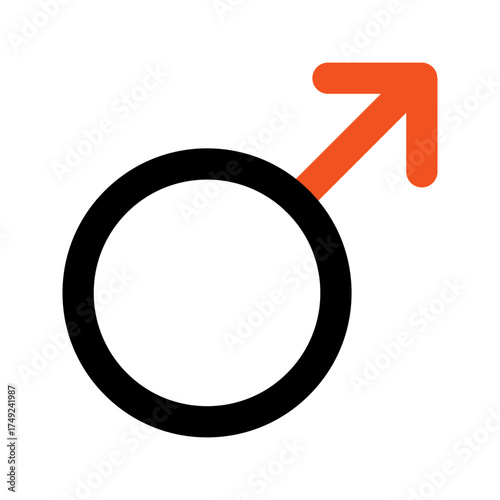 male gender outline color icon
