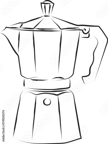 Stovetop moka pot espresso maker in profile