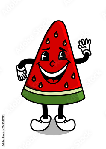 Illustration of a happy watermelon