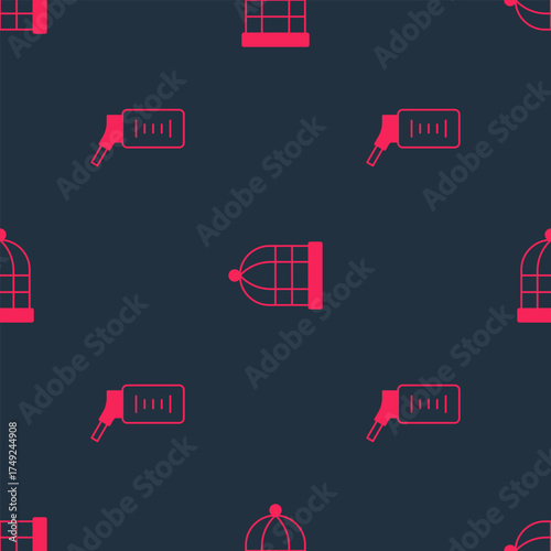 Set Drinker for small pets and Cage birds on seamless pattern. Vector
