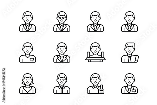 Diverse professional people icons set vector scalable illustration eps business figures collection silhouette