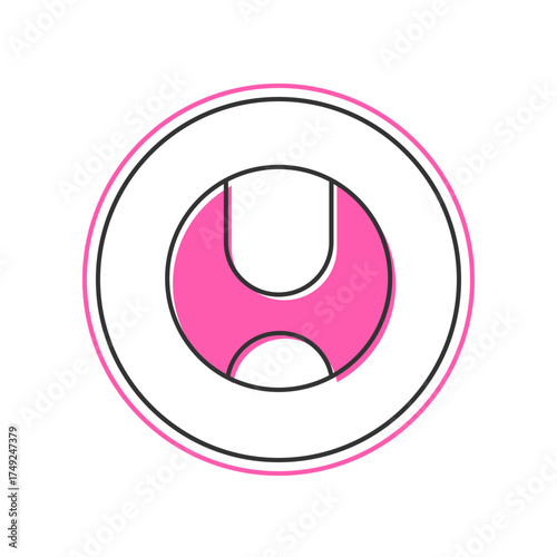 Filled outline Tennis ball icon isolated on white background. Sport equipment. Vector