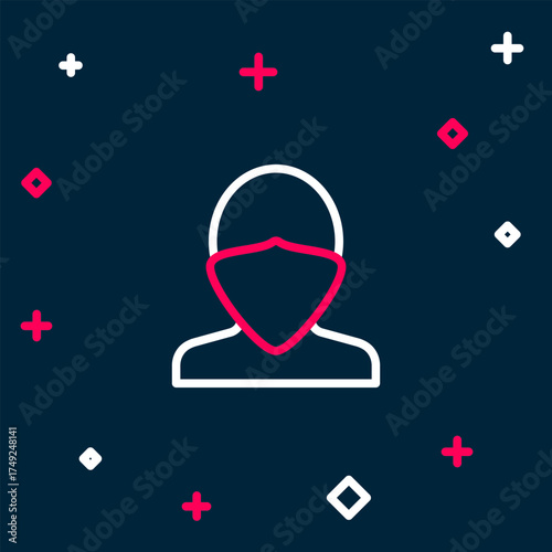 Line Vandal icon isolated on blue background. Colorful outline concept. Vector