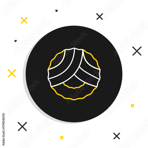 Line Memorial wreath icon isolated on white background. Funeral ceremony. Colorful outline concept. Vector