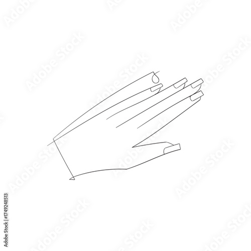 continuous line drawing manicure healthy nail care illustration