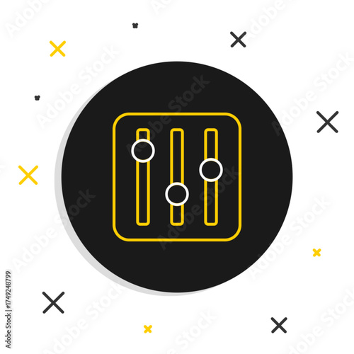 Line Sound mixer controller icon isolated on white background. Dj equipment slider buttons. Mixing console. Colorful outline concept. Vector