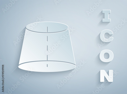 Paper cut Geometric figure icon isolated on grey background. Abstract shape. Geometric ornament. Paper art style. Vector