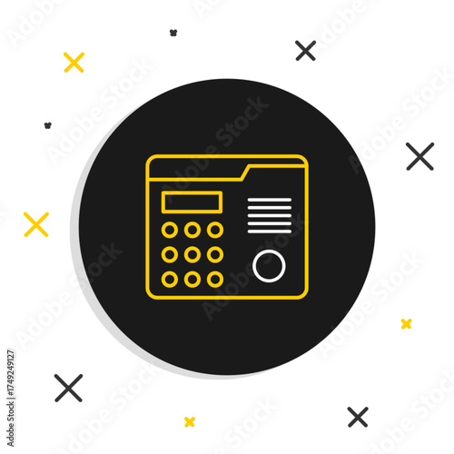 Line House intercom system icon isolated on white background. Colorful outline concept. Vector