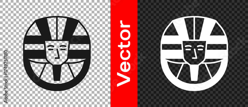 Black Egyptian pharaoh icon isolated on transparent background. Vector