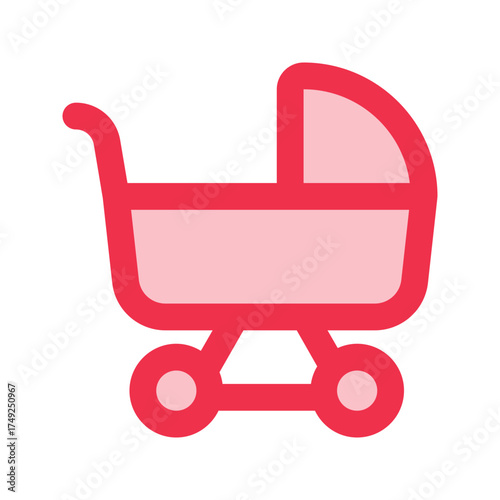 baby stroller outline fill icon