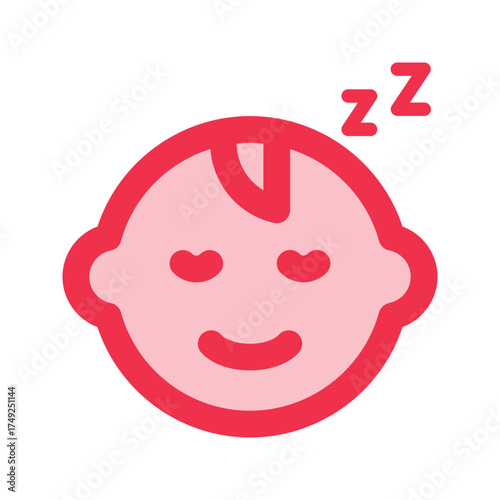 sleeping baby outline fill icon