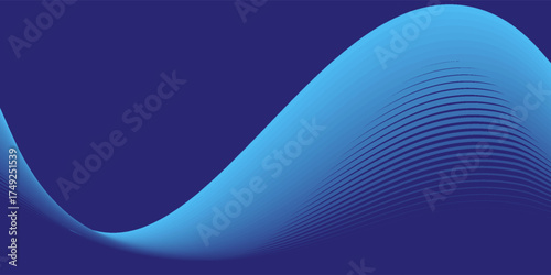 Modern background with waves for banner. Medium banner size. Vector background with lines. Element for abstract modern