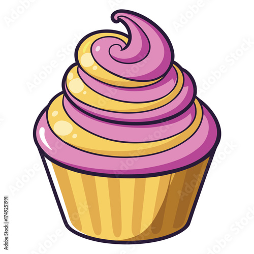 Delicious Cupcake Delight with Swirl Frosting Baked Treat Dessert Confection