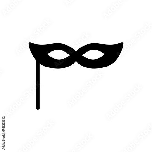 Masquerade party eye mask theater black vector icon