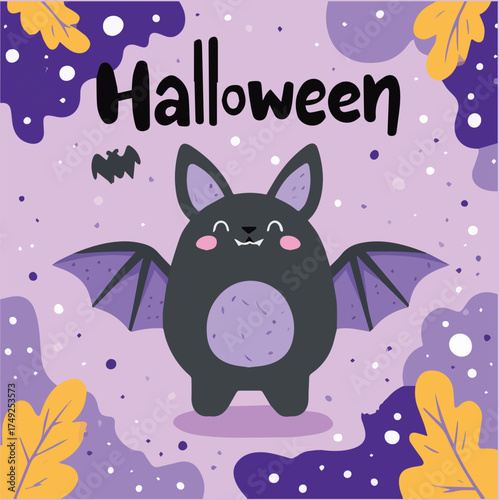Happy Halloween. bright cartoon greeting card or banner design