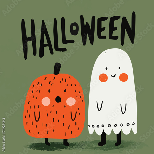 Happy Halloween. bright cartoon greeting card or banner design