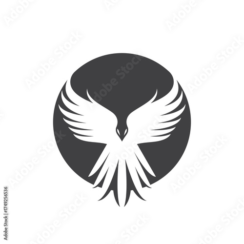 Eagle flapping wings logo illustration design