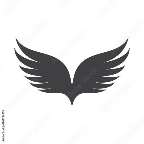 beautiful flapping wings logo illustration