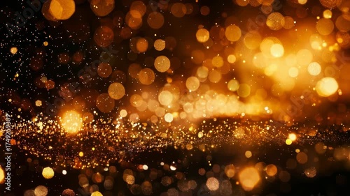 Golden Bokeh Backdrop with Sparkling Festive Lights for Elegant Celebrations and Special Events