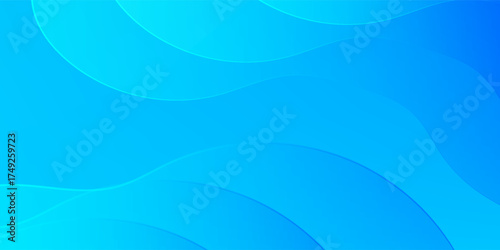 Abstract blue gradient background with smooth flowing wave lines and curved shapes. Minimal and modern fluid design ideal for technology, business, web