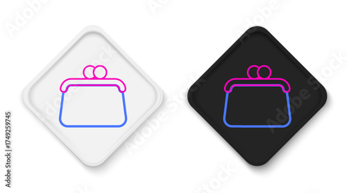 Line Handbag icon isolated on white background. Female handbag sign. Glamour casual baggage symbol. Colorful outline concept. Vector