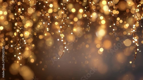 A shimmering abstract golden bokeh background, perfect for continuous celebration or festive animations.