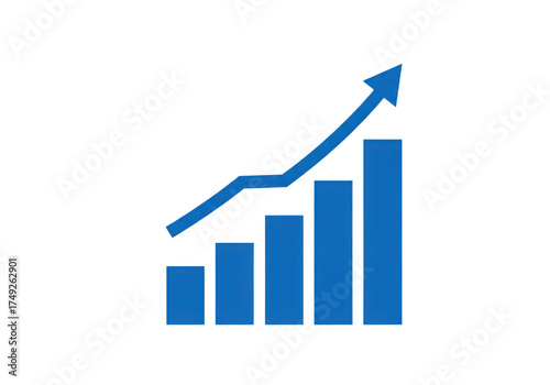 Blue bar chart with upward trend arrow isolated on transparent background Free Download Blue bar chart with upward trend arrow isolated on transparent background - GFXLoad