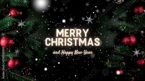 video motion new year background with christmas tree