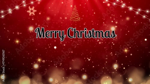 video celebration red christmas background with snowflakes