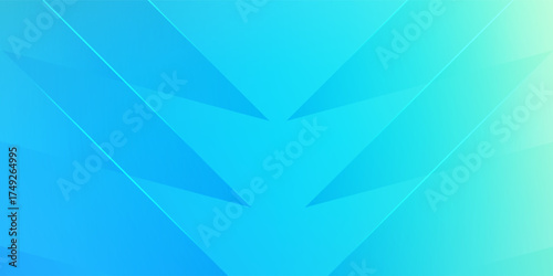 Abstract Cyan Blue Gradient Geometric Background. Modern Futuristic Design