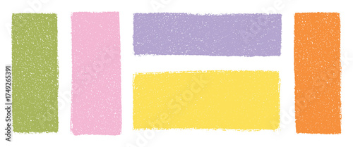 Hand drawn colorful textured rectangles vector collection abstract geometric layout ink crayon chalk style pastel design elements isolated on transparent background modern artistic bold blocks