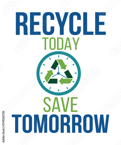 Sustainability and climate action t shirt design with recycling symbol and motivational text