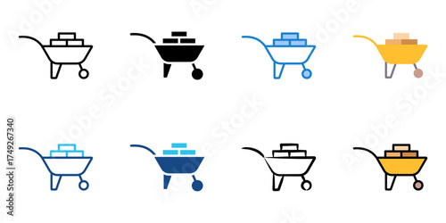 Trolley icon set multiple style collection 
