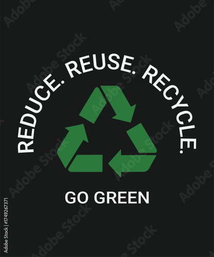 Eco friendly reduce reuse recycle icon set for sustainability and climate action t shirt designs