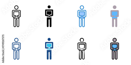 Labor icon set multiple style vector collection 
