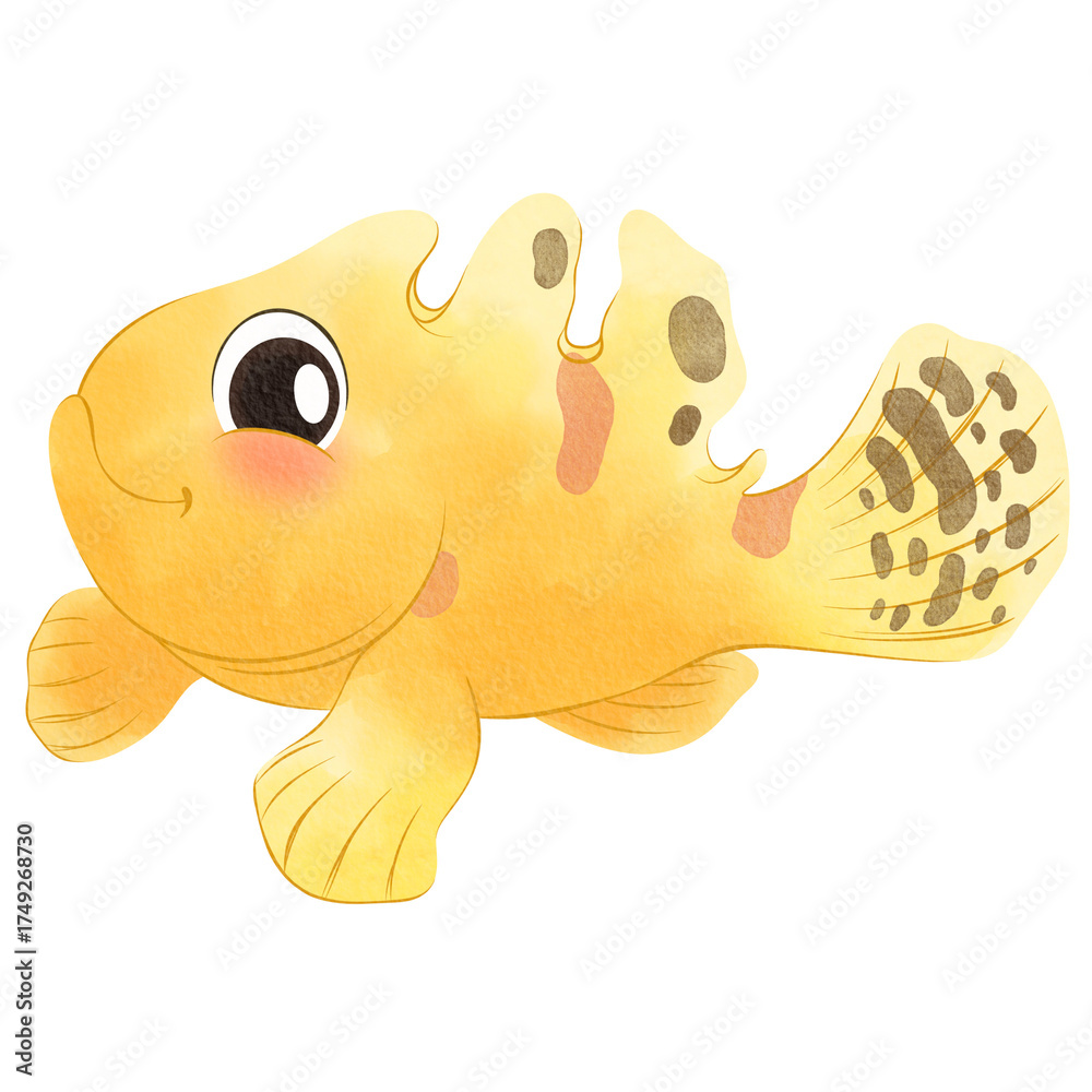 Fototapeta premium Tropical Fish Watercolor Clipart