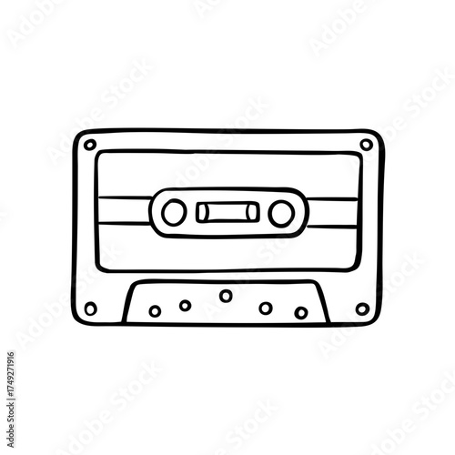 Hand Drawn Doodle Cassette Tape