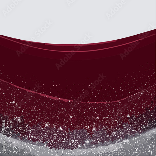 A deep, rich burgundy velvet surface is delicately dusted with fine, scattered silver powder and frost.