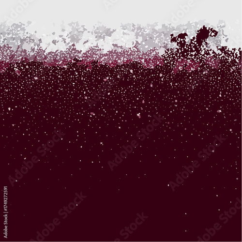 A deep, rich burgundy velvet surface is delicately dusted with fine, scattered silver powder and frost.