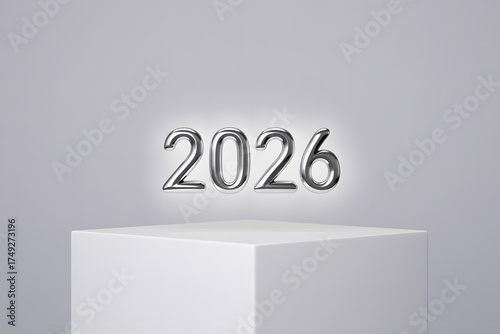 2026 neon sign isolated on white background