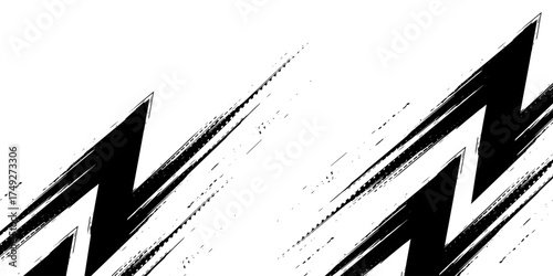 Black grunge brush stroke in white background