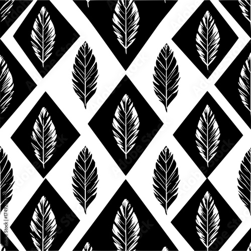 Seamless abstract pattern black and white vector background wallpaper textile design surface repeating texture art 100