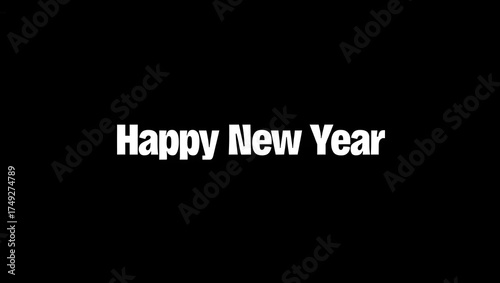 Happy new year greeting with black background